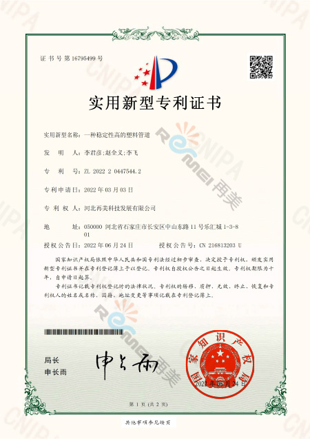Remei Patent certificate