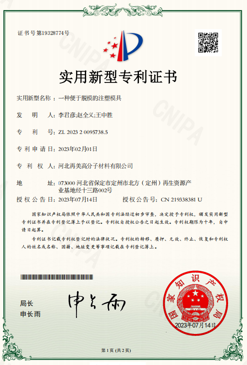 Remei Patent certificate